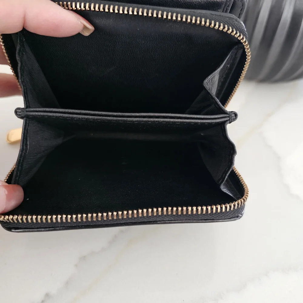 Dior Black Wallet with Gold Studs